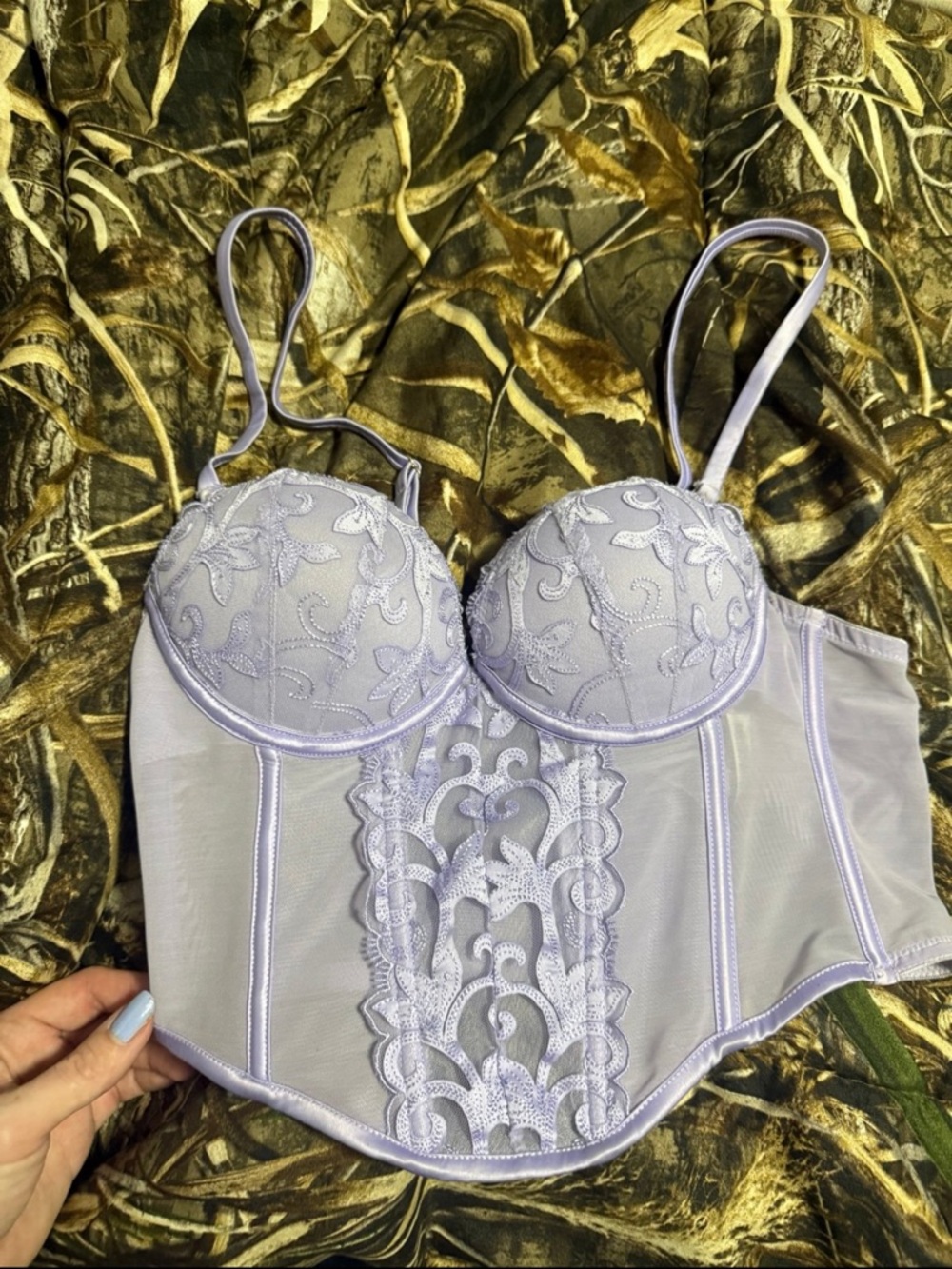 Primark Lavender Lace Longline Bustier Bra